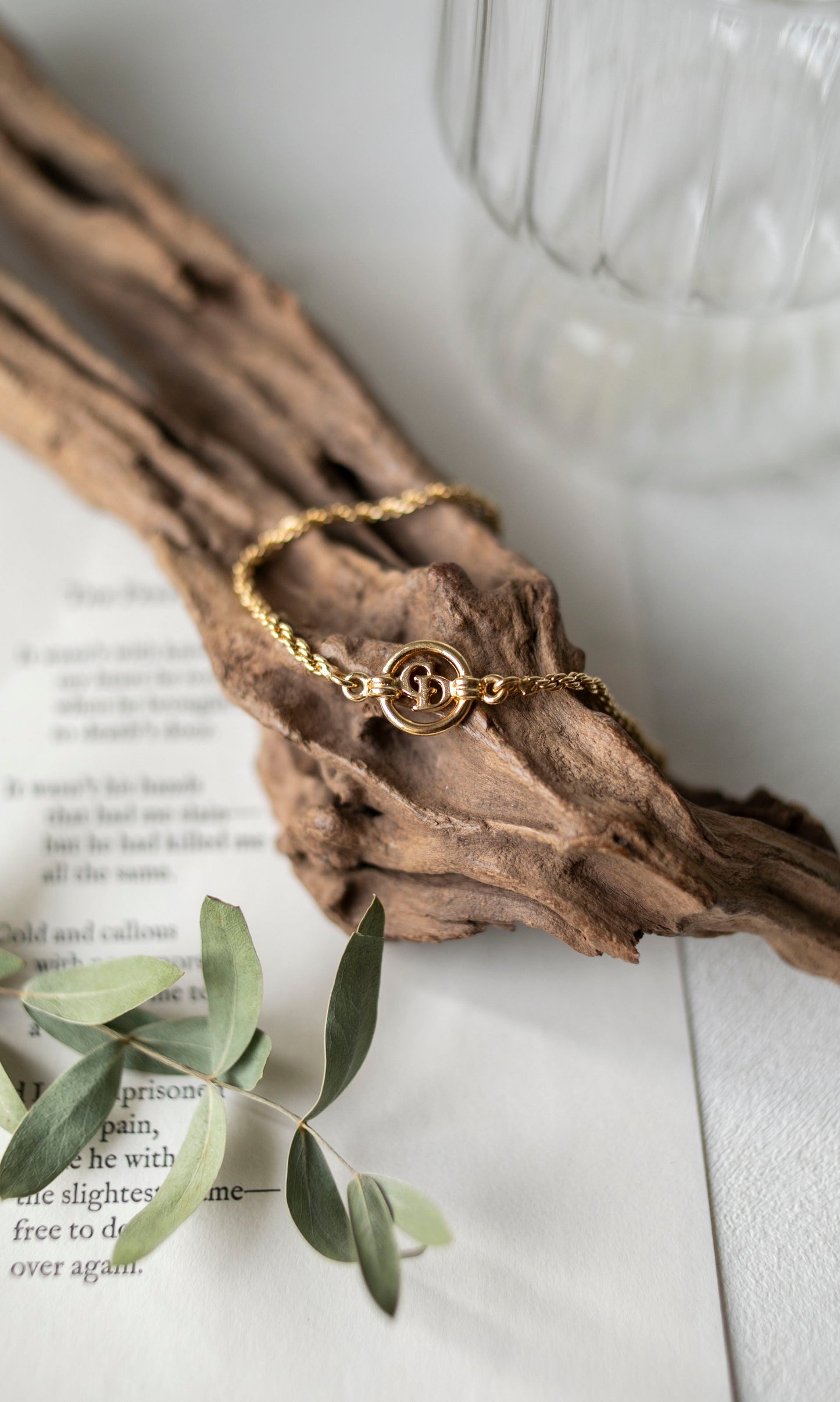 Vintage Jewelry: Christian Dior Circular Logo Bracelet J-CD05