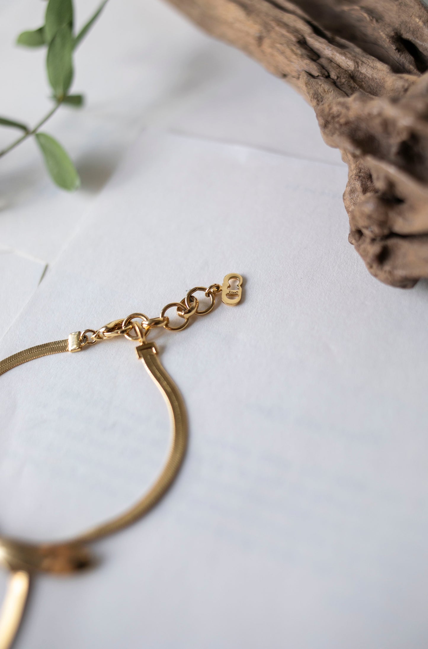 Vintage Jewelry: Gold Christian Dior CD Bow Bracelet J-CD01