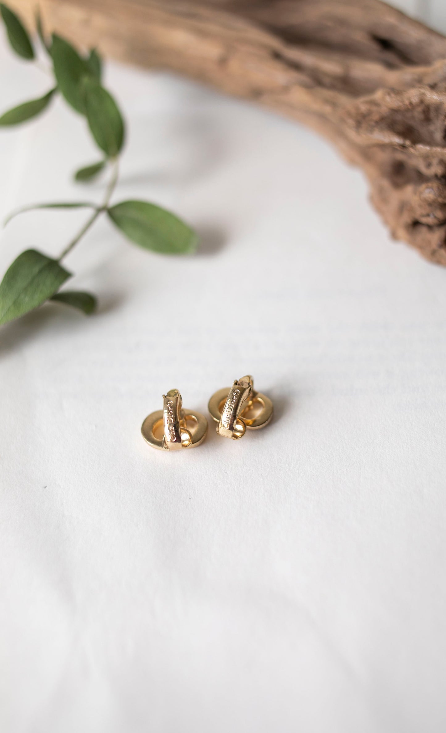 Vintage Jewelry: Christian Dior Clair D Lune CD Logo Clip-On Earrings J-CD09