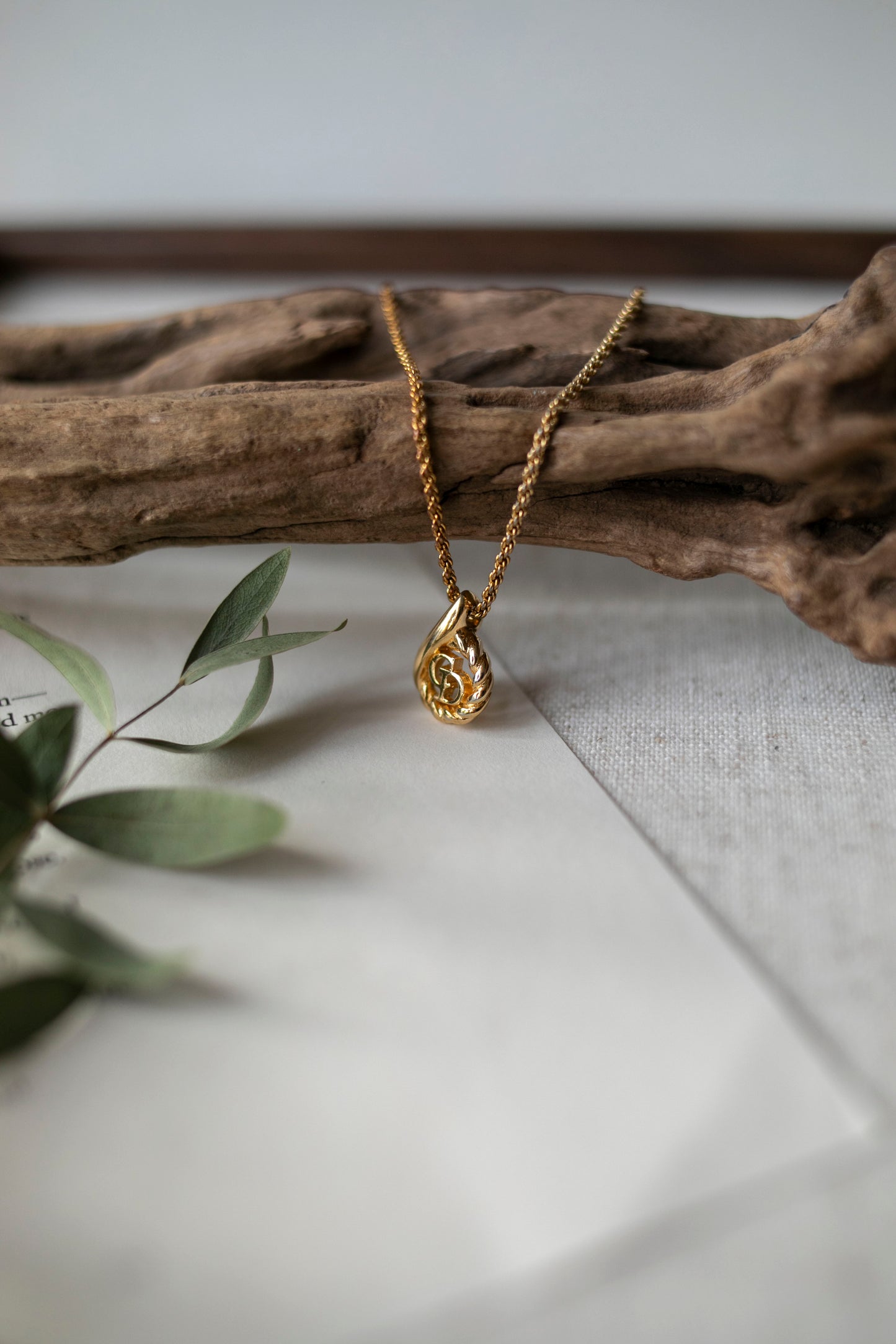 Vintage Christian Dior Teardrop Necklace (J-CD12)