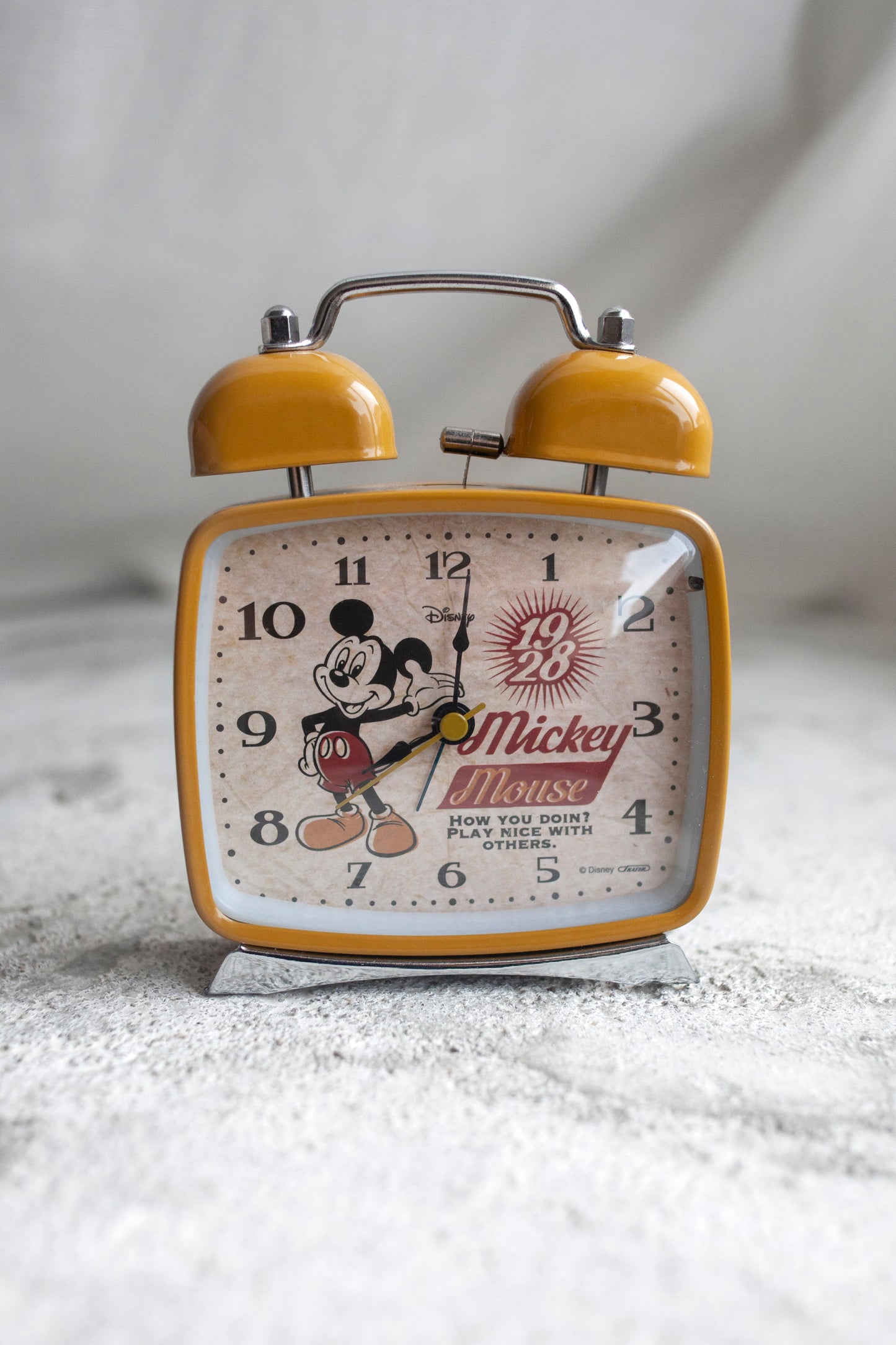 Discontinued: Mustard Yellow Mickey Clock