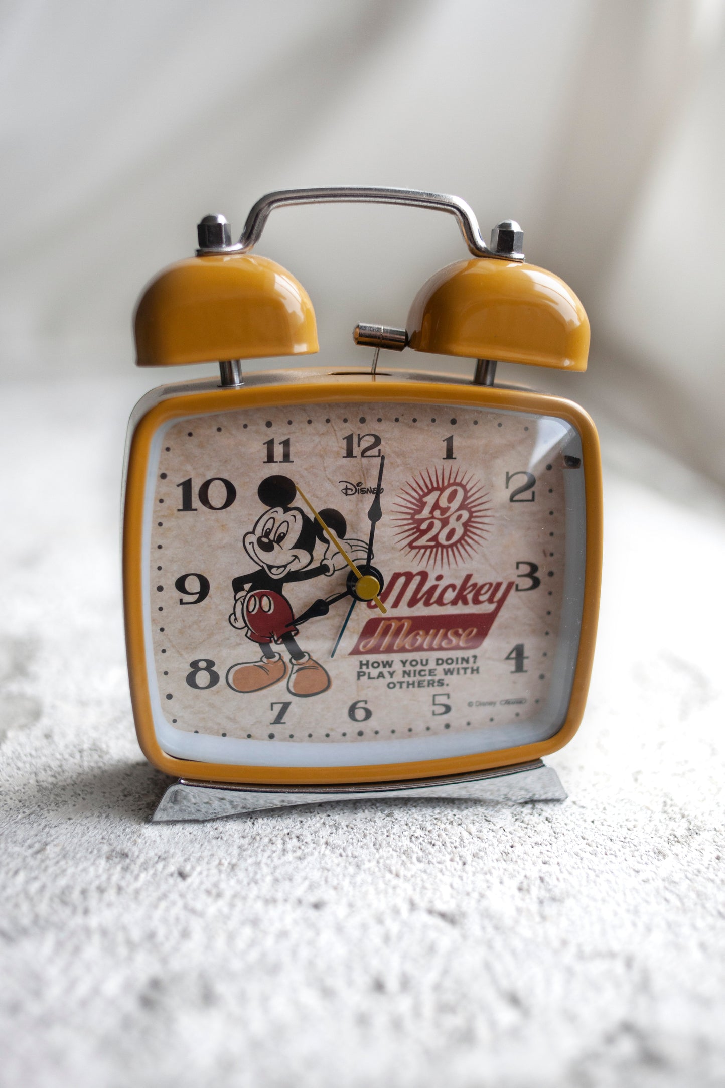 Discontinued: Mustard Yellow Mickey Clock