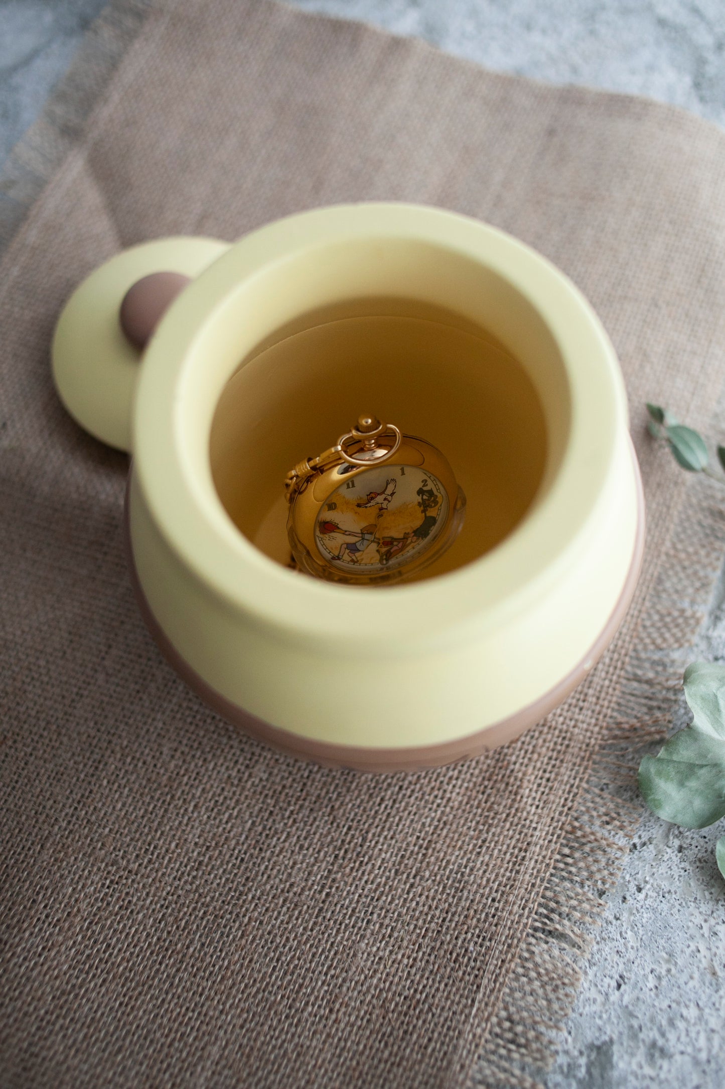 Premium Vintage: 1997 Pooh Pocket Watch with Hunny Jar