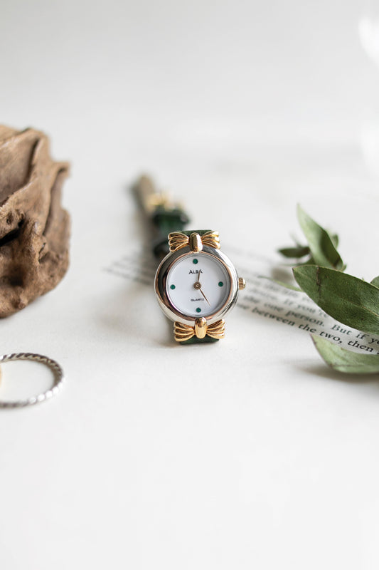 True Vintage: Alba Bow (Green) (10906473332895)