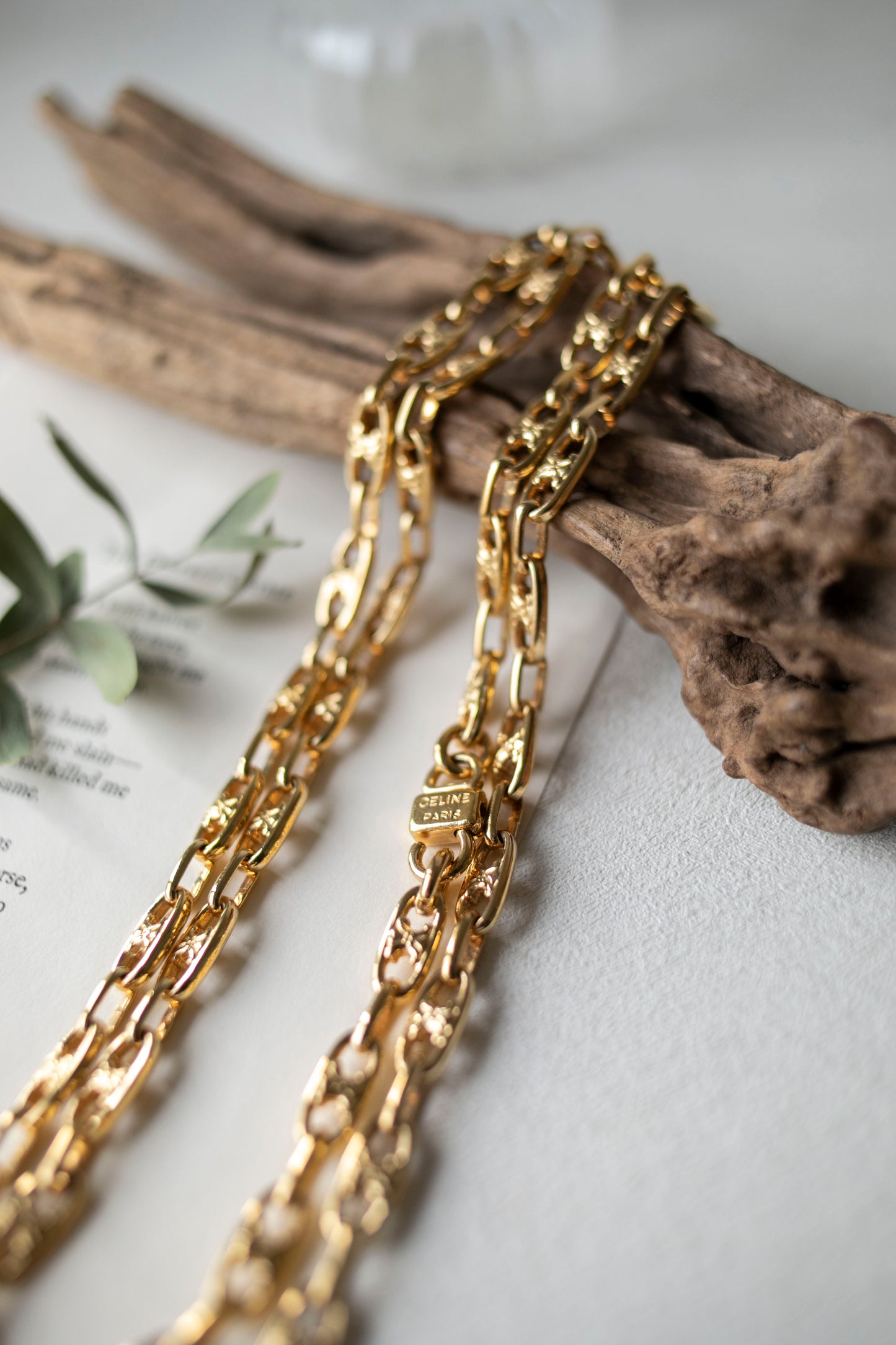 Vintage Jewelry: Celine Chainlink Triomphe Sautoir Necklace J-C05