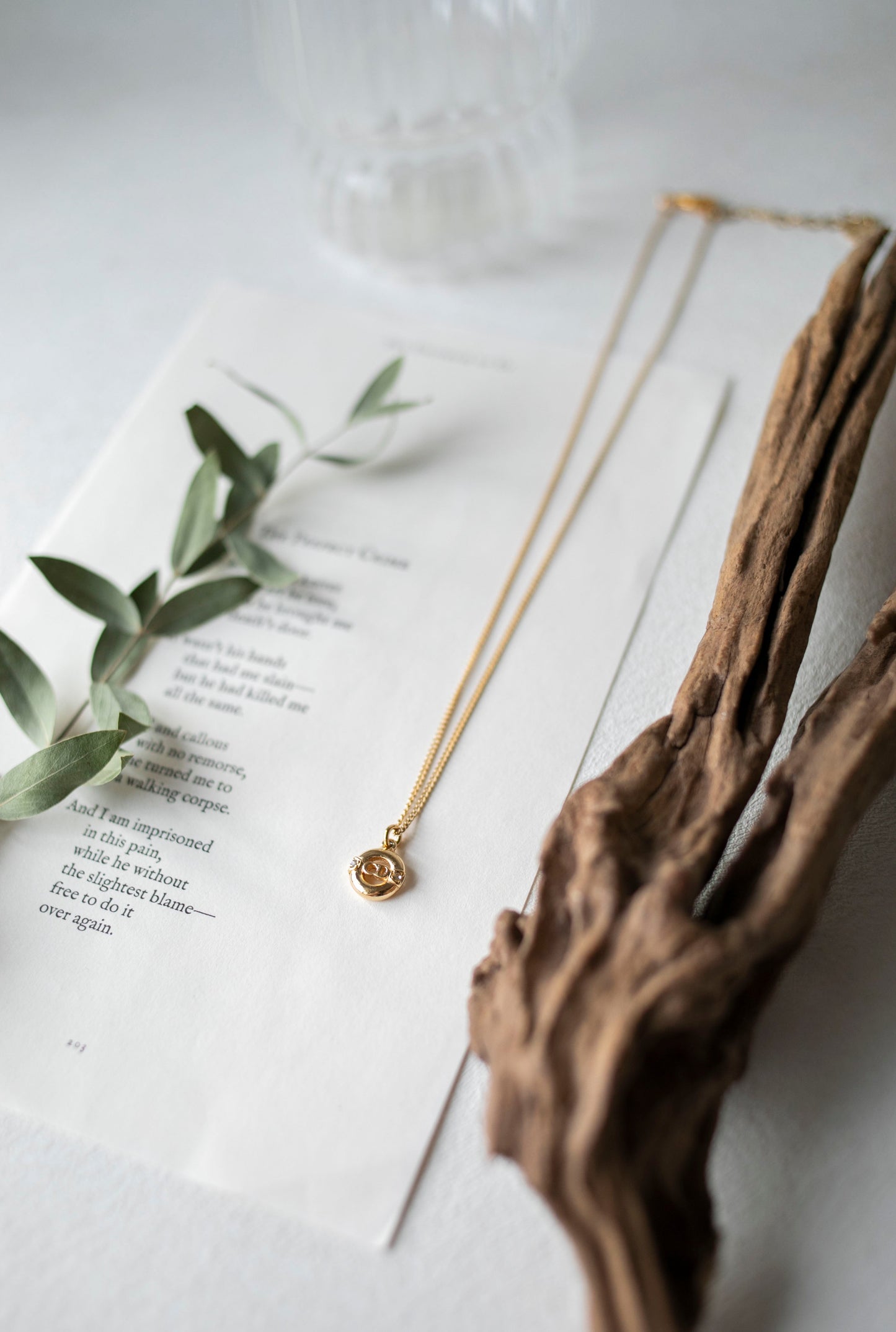 Vintage Jewelry: Christian Dior Circular Logo Crystal Pendant Necklace J-CD08