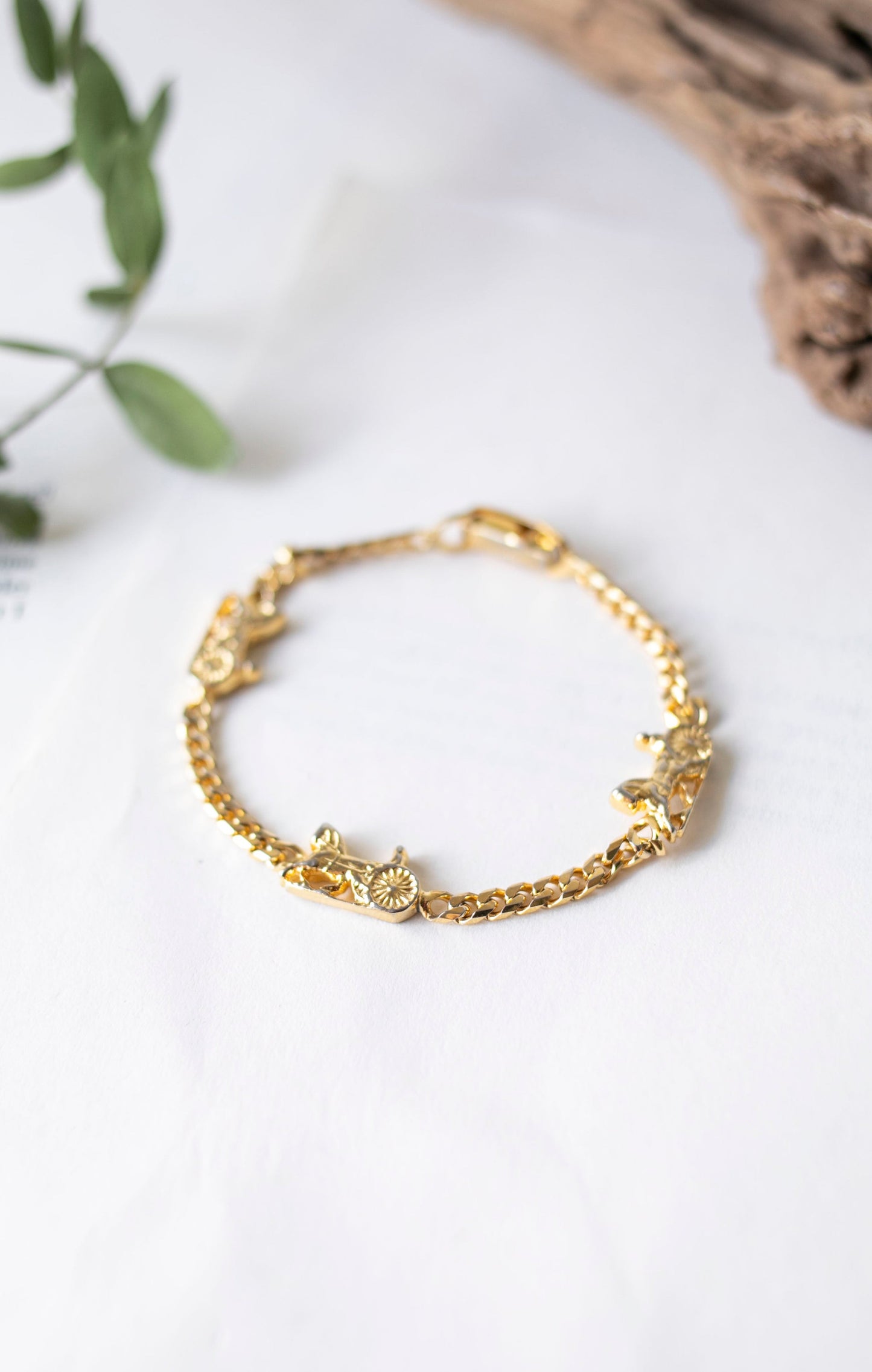 Vintage Jewelry: Celine Triomphe Motif Chain Bracelet J-C02