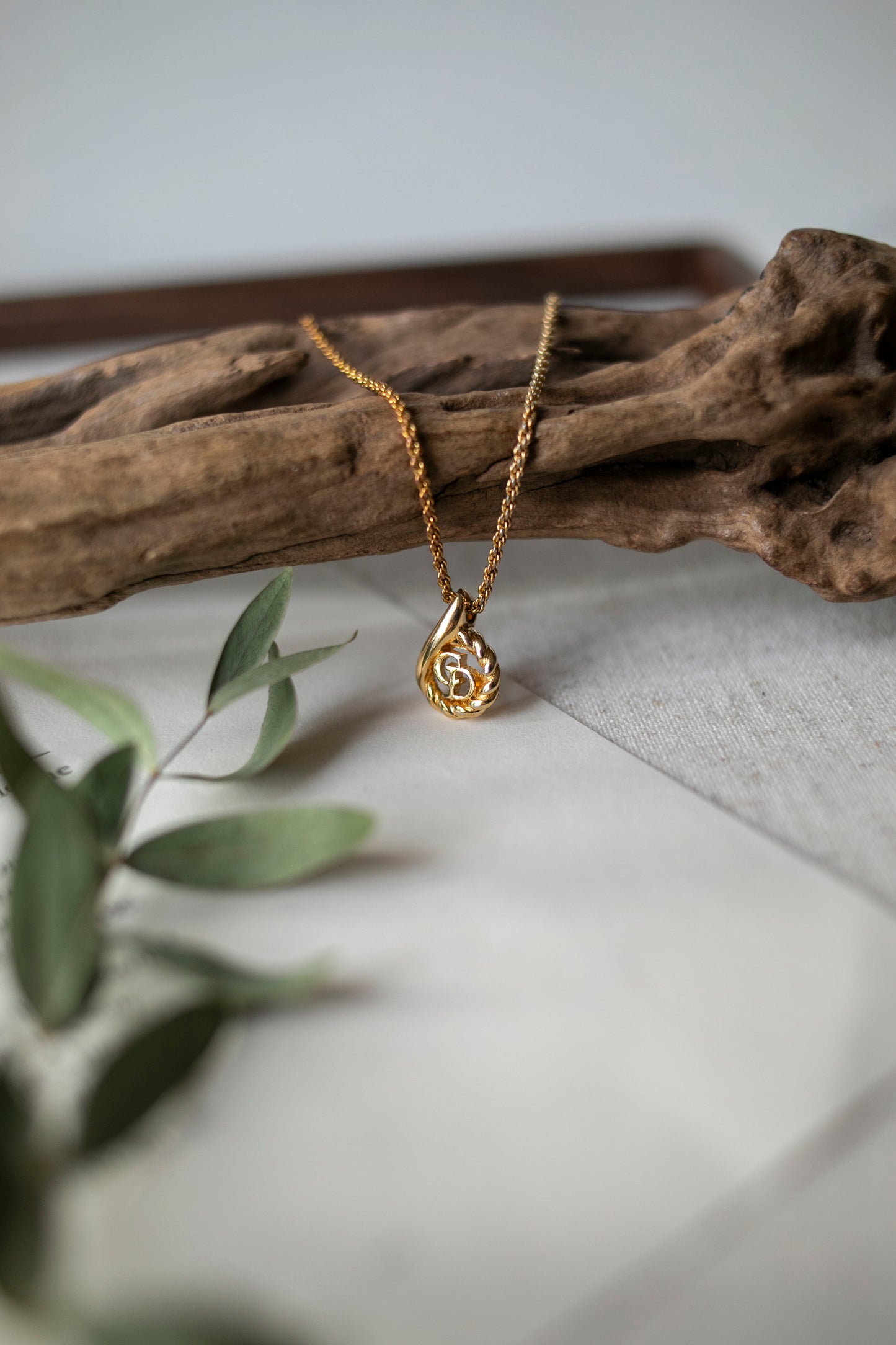 Vintage Christian Dior Teardrop Necklace (J-CD12)