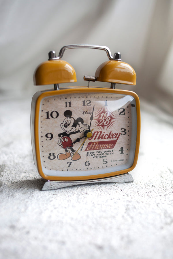 Discontinued: Mustard Yellow Mickey Clock